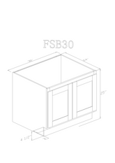 Base 30" - Almond White 30 inches Farm Sink Base Cabinet